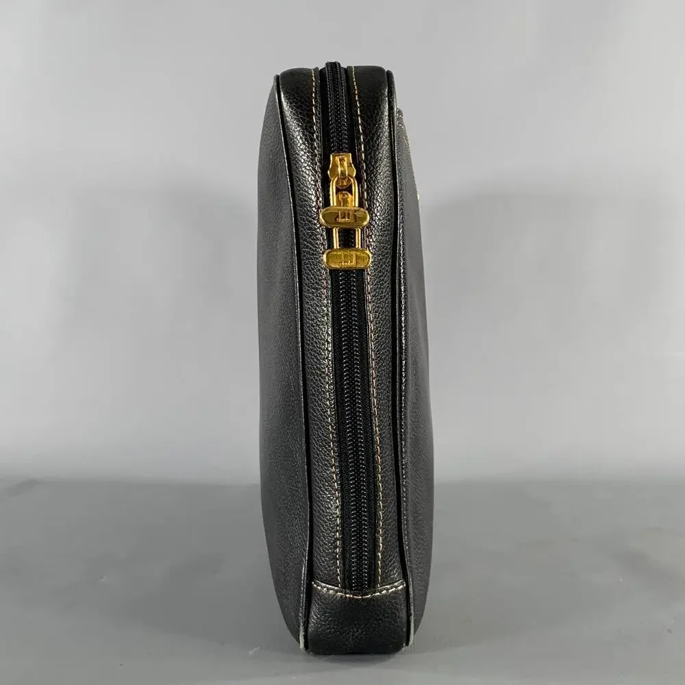 DUNHILL Black Gold Crackled Leather Bags